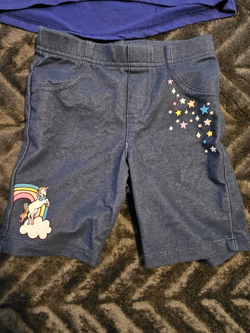 365 Kids from Garanimals Size 6 Rainbow Unicorn 2-Piece Outfit Shirt & Shorts